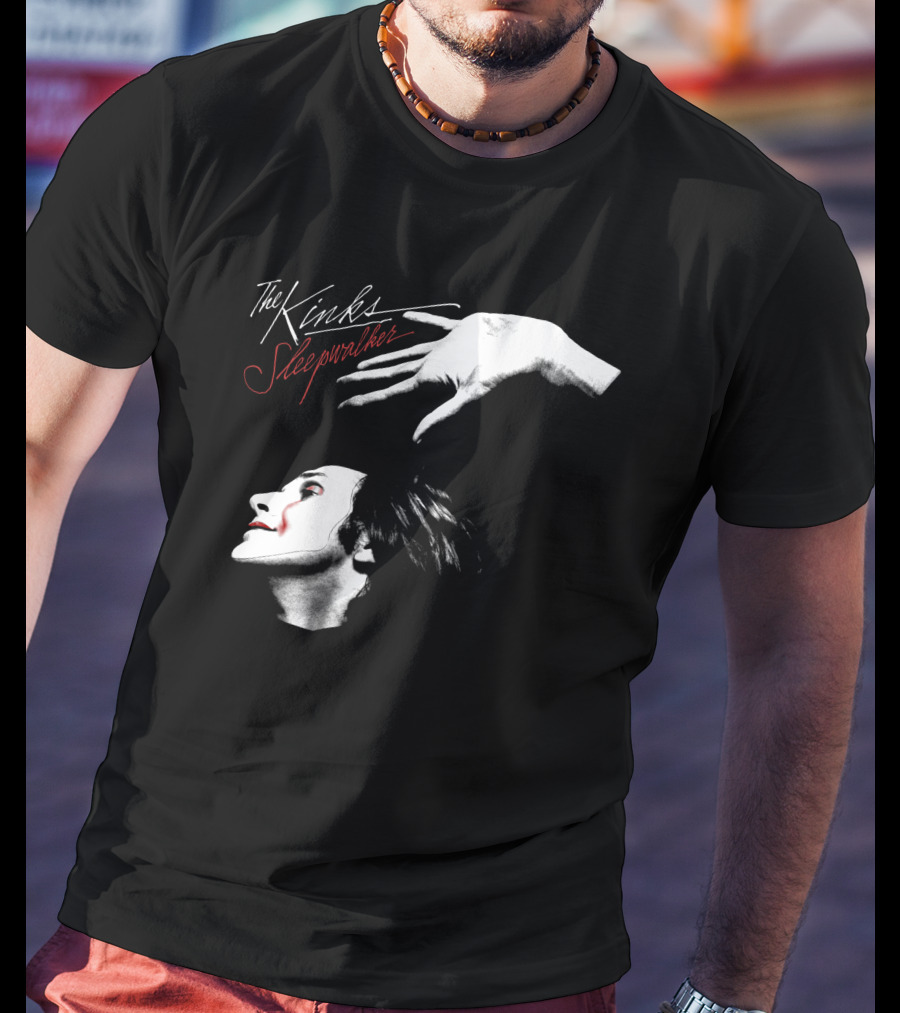 The Kinks Sleepwalker Face Profile With Hand Gesture T-Shirt