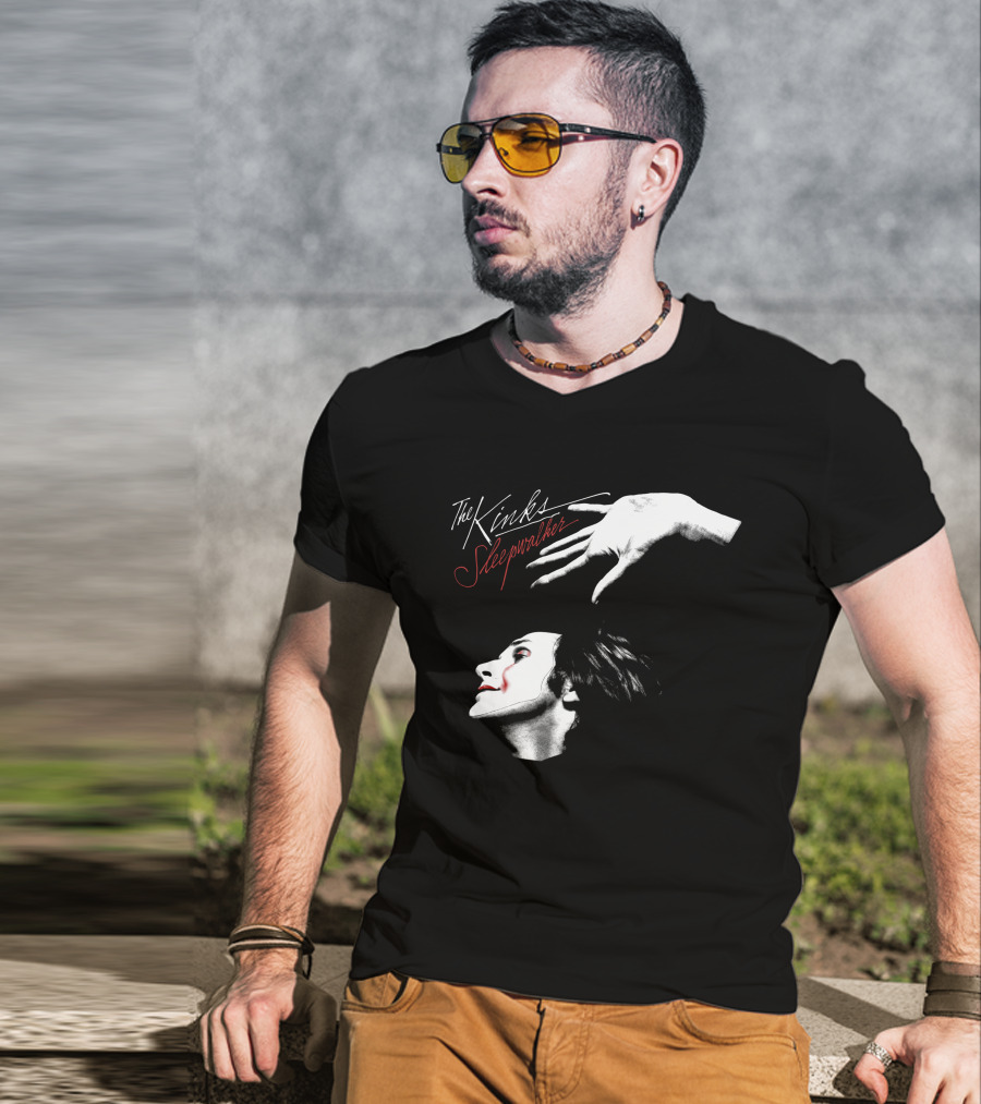 The Kinks Sleepwalker Face Profile With Hand Gesture T-Shirt