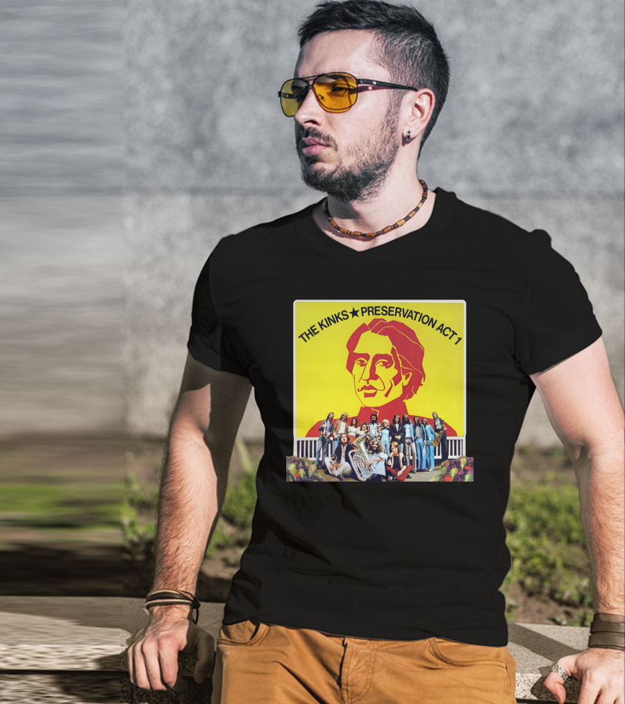 The Kinks Preservation Act 1 Album Cover Art With Band Members T-Shirt