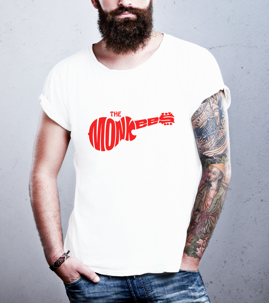The Monkees Logo Guitar Shape Red T-Shirt
