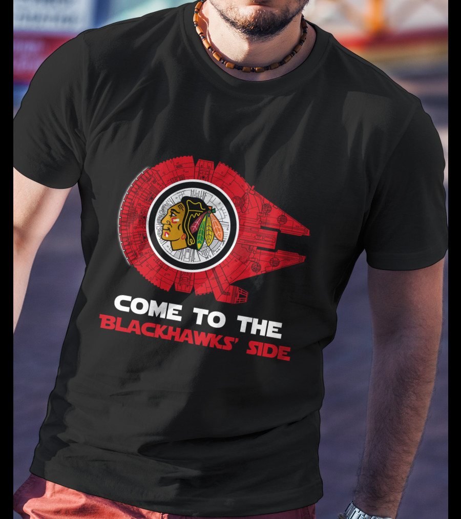 Chicago Blackhawks Millennium Falcon Come To The Blackhawks' Side T-Shirt