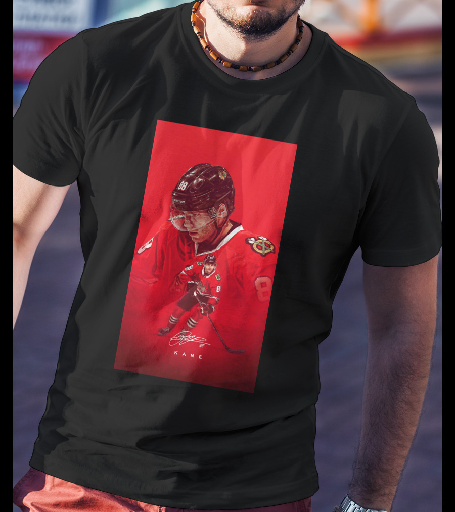 Chicago Blackhawks Patrick Kane 88 Jersey Red Signature T-Shirt