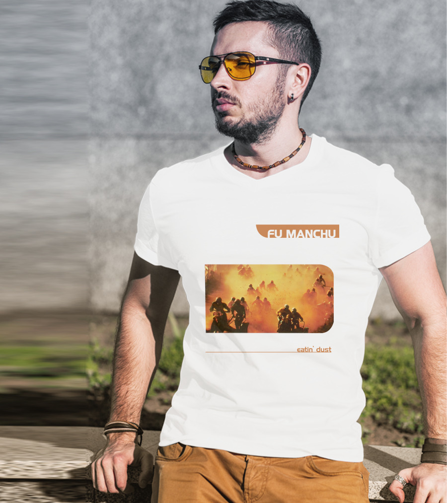Fu Manchu Eatin' Dust Moto Riders In Desert Haze T-Shirt