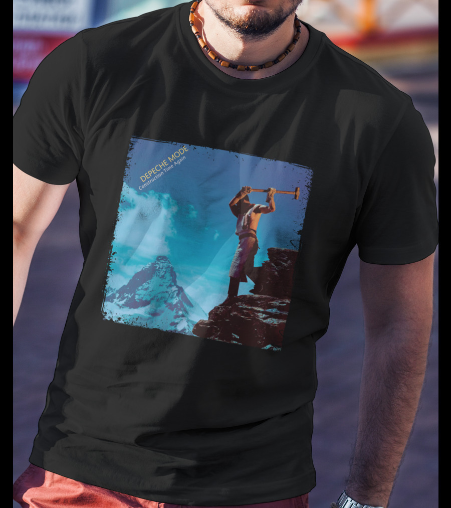 DEPECHE MODE Construction Time Again Worker On Mountain Rugged Skyline T-Shirt