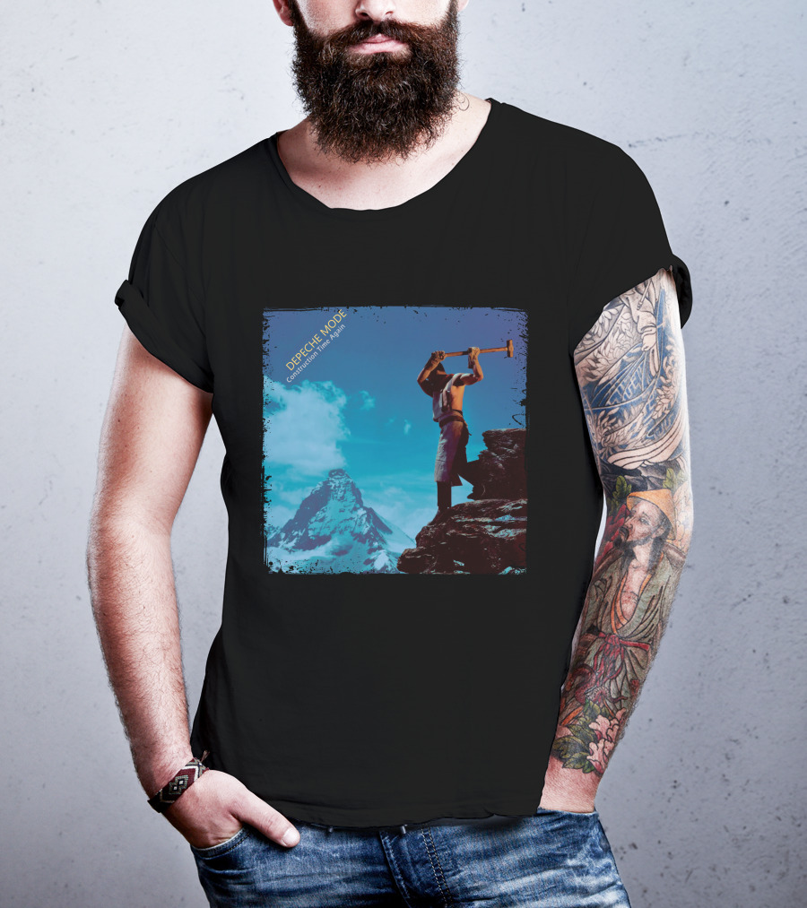 DEPECHE MODE Construction Time Again Worker On Mountain Rugged Skyline T-Shirt
