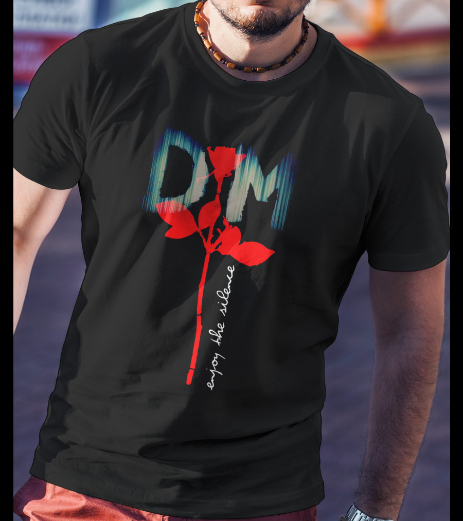Depeche Mode Enjoy The Silence Red Rose Graphic D M T-Shirt