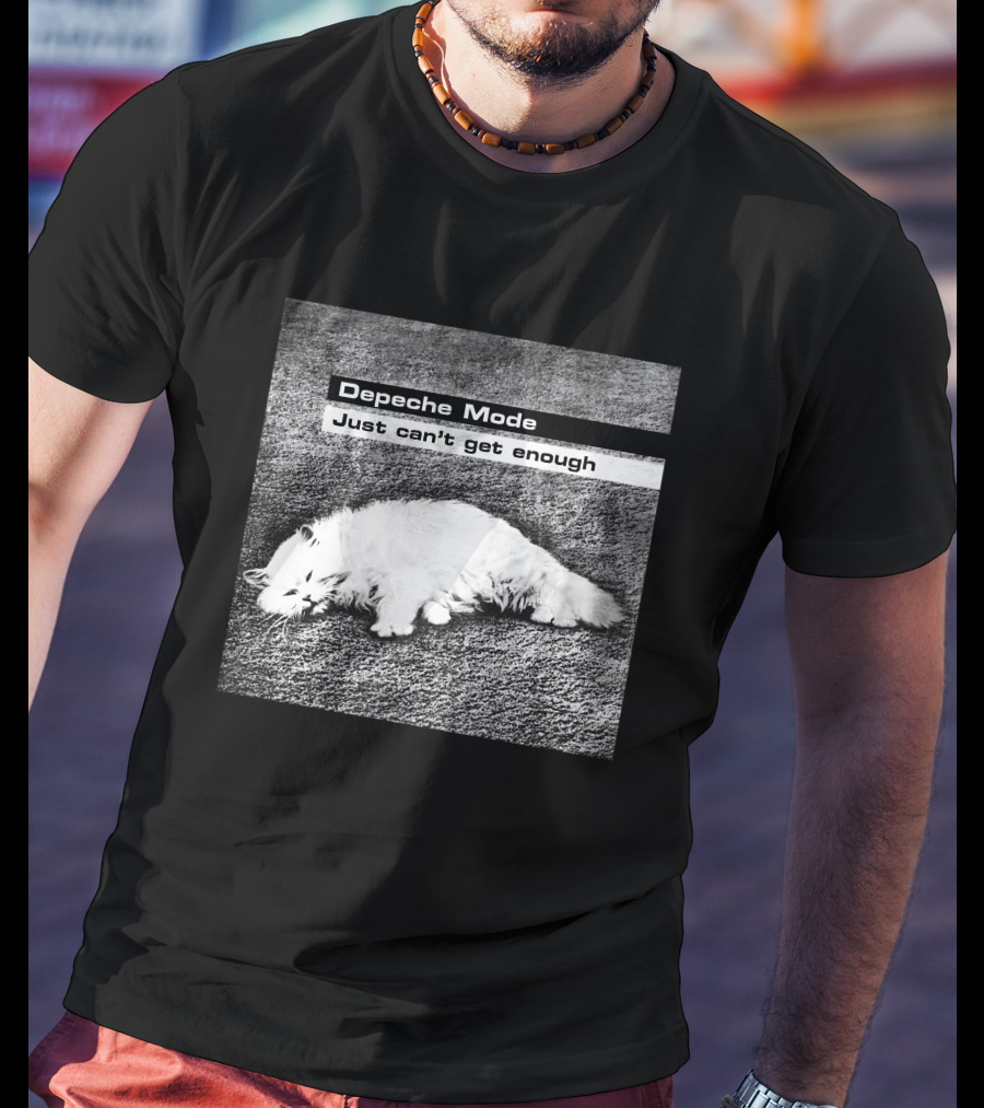 Depeche Mode Just Can't Get Enough Sleeping White Cat T-Shirt