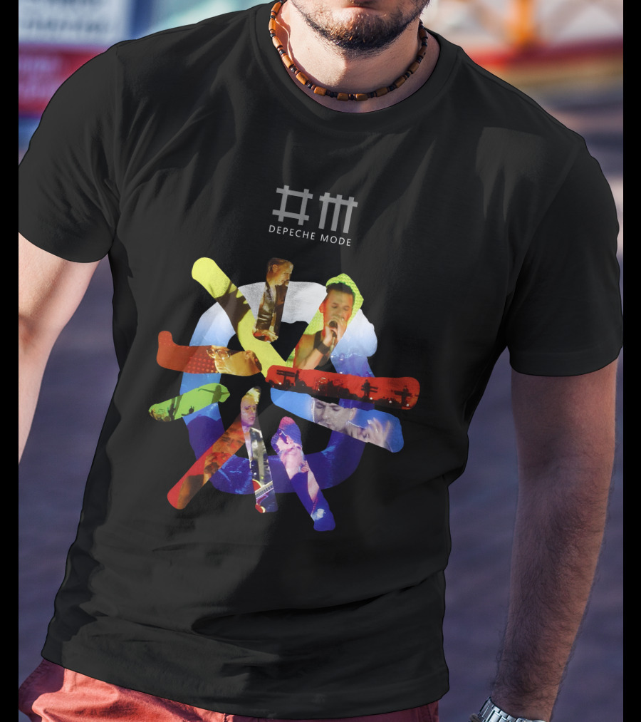 Depeche Mode Colorful Band Silhouette Collage T-Shirt
