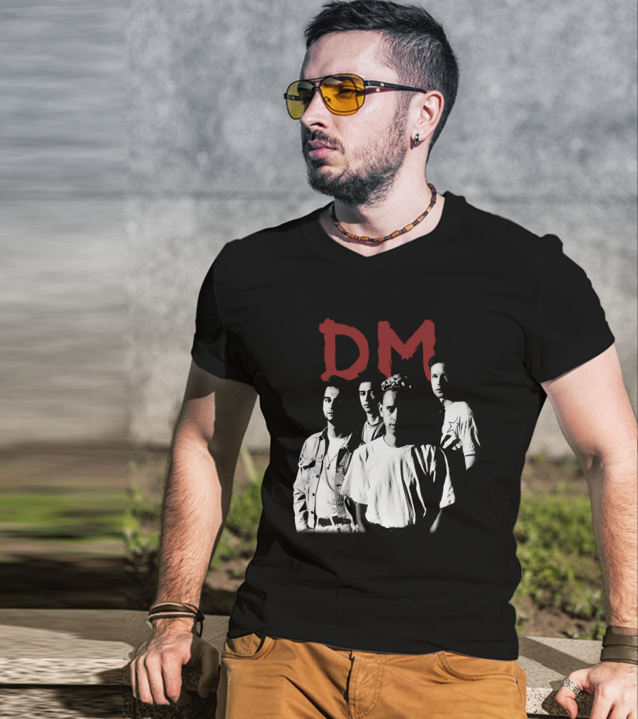 Dm Depeche Mode 11 Band Members Black And White T-Shirt