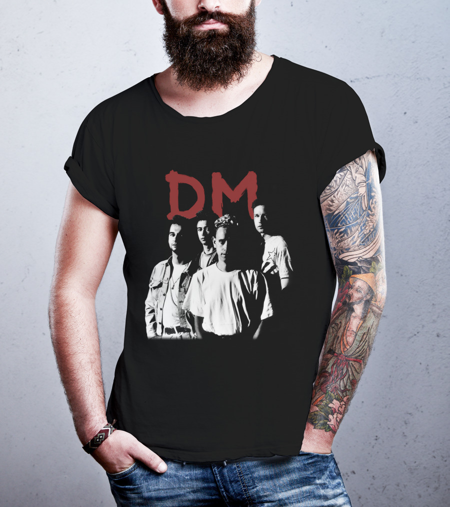 Dm Depeche Mode 11 Band Members Black And White T-Shirt