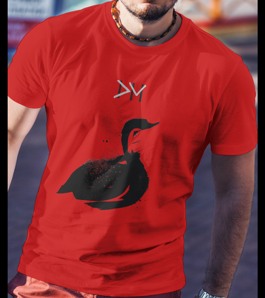 Dpm Swan Graphic On Red T-Shirt