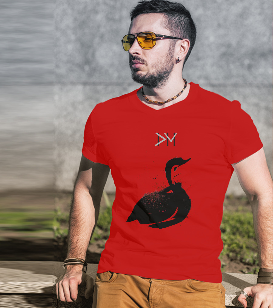 Dpm Swan Graphic On Red T-Shirt
