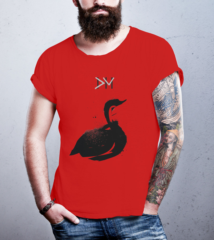 Dpm Swan Graphic On Red T-Shirt
