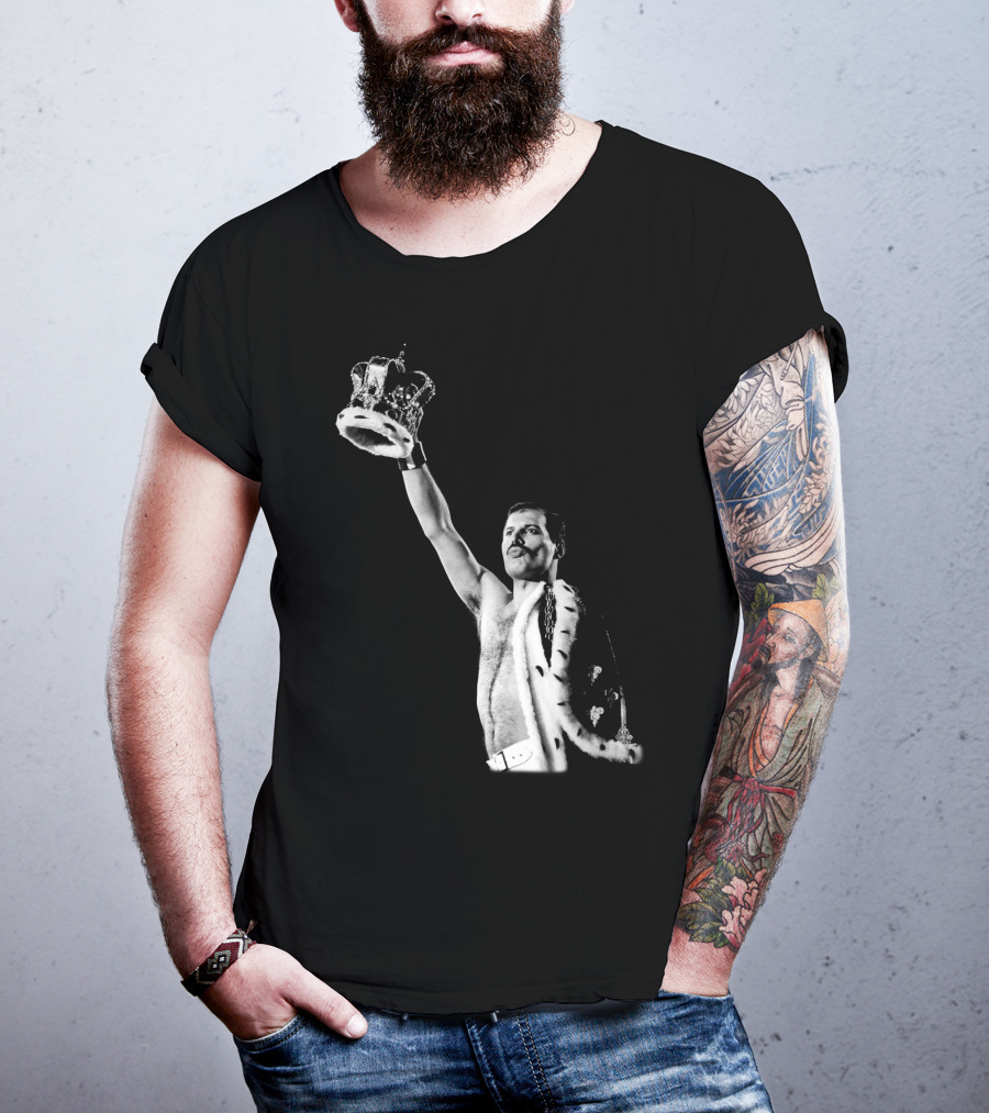 Qun Freddie Mercury Raising Crown Iconic Moment T-Shirt