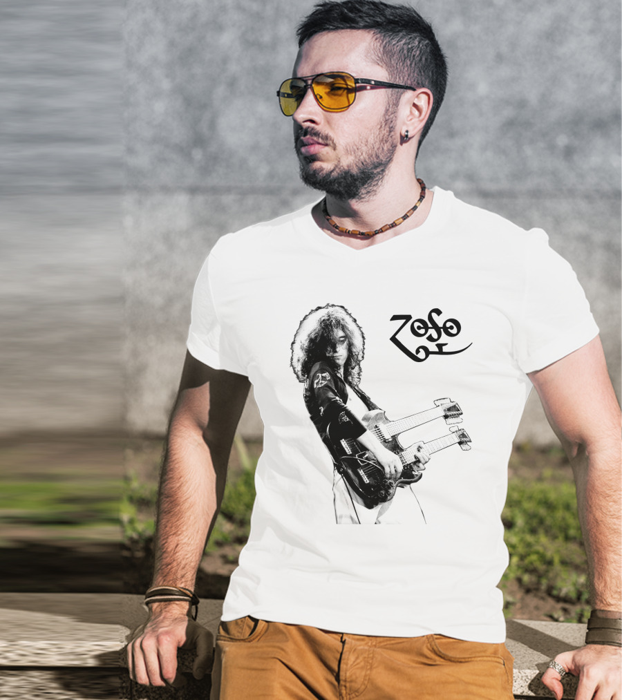 Zoso Lzp Double Neck Guitar T-Shirt