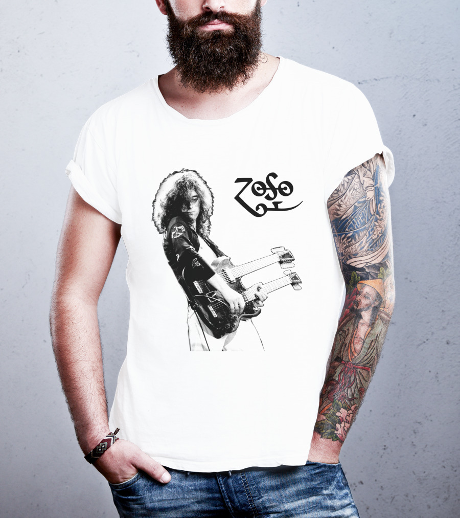 Zoso Lzp Double Neck Guitar T-Shirt