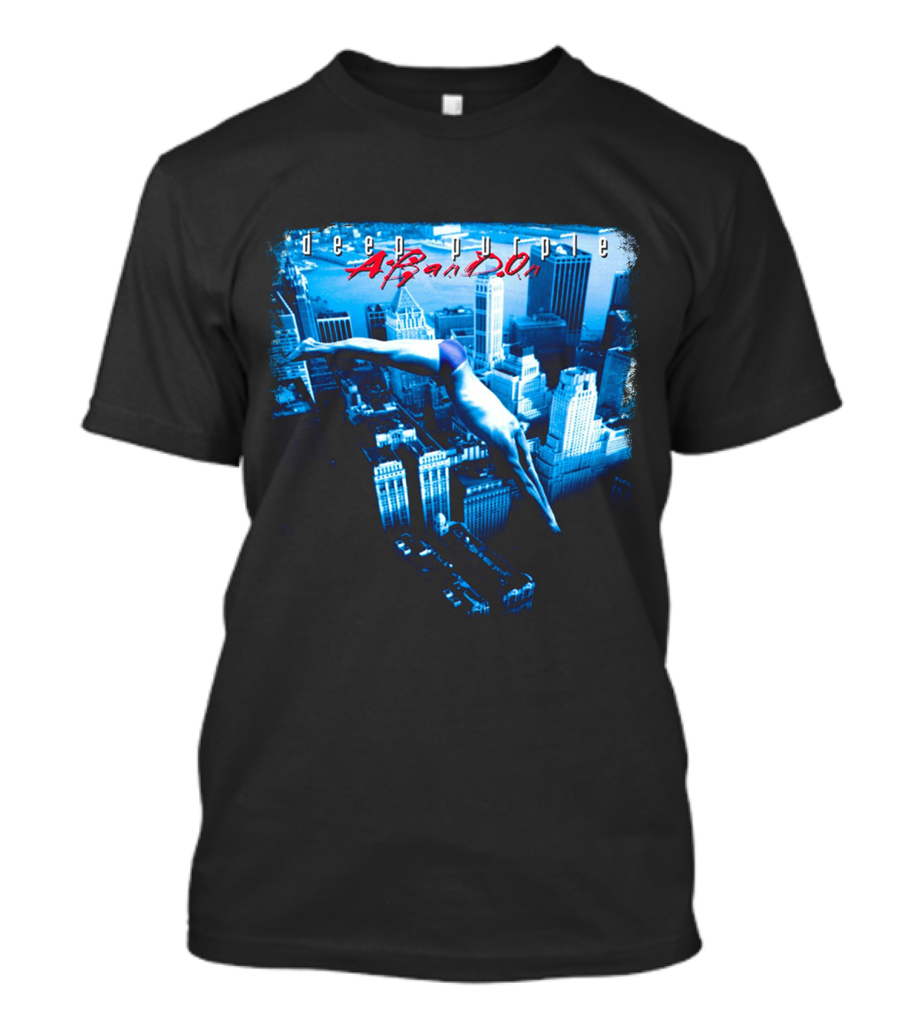 Deep Purple Abandon Diver Over Cityscape T-Shirt
