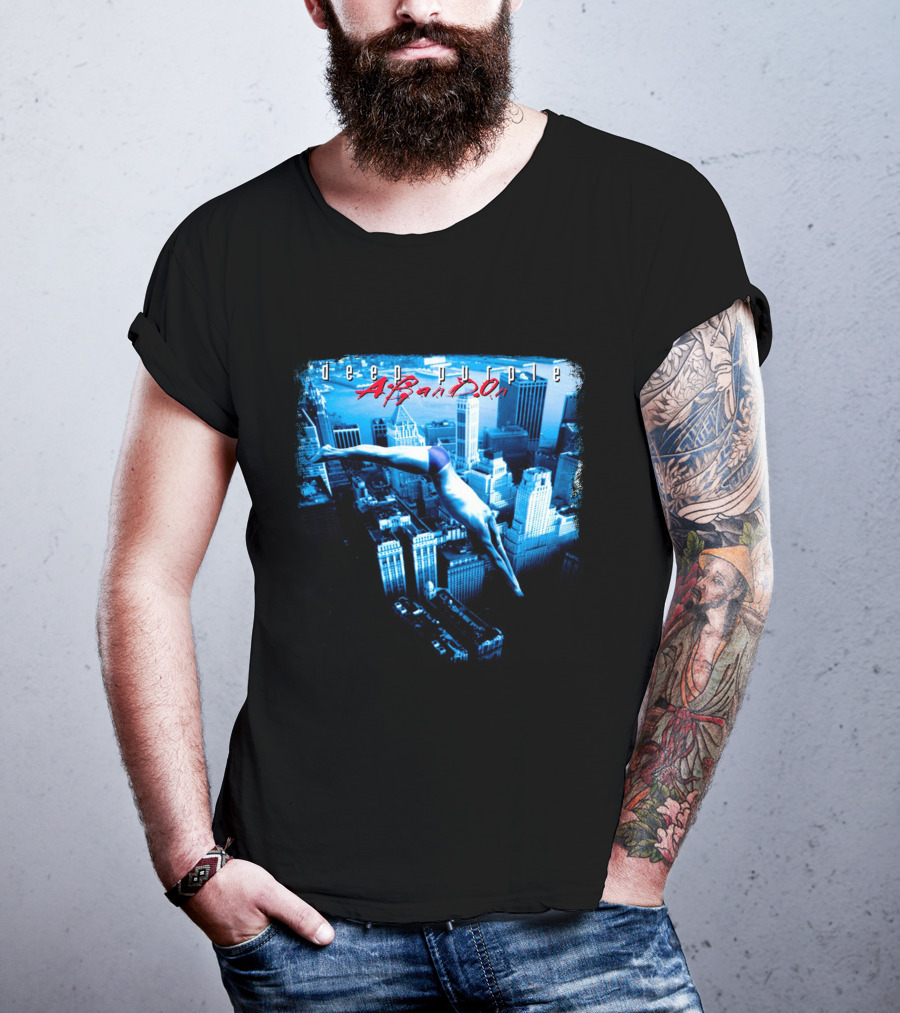 Deep Purple Abandon Diver Over Cityscape T-Shirt