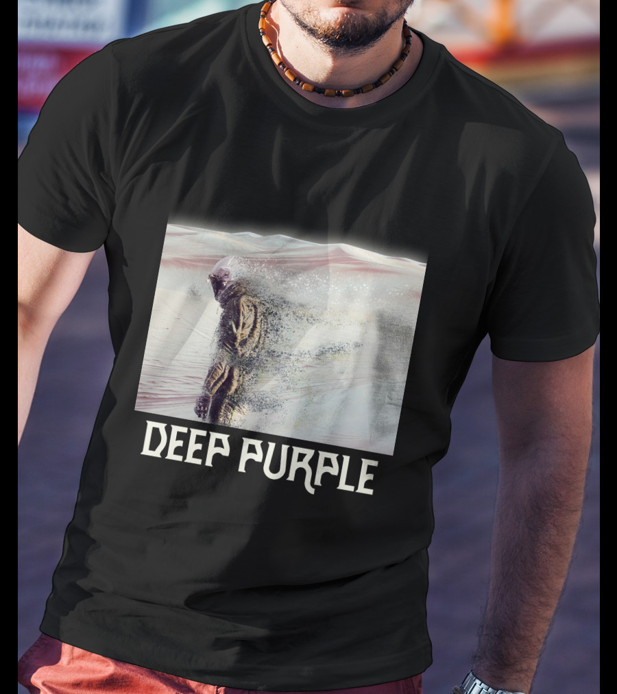 Deep Purple Sandstorm Soldier In Desert Scene T-Shirt