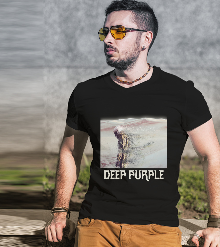 Deep Purple Sandstorm Soldier In Desert Scene T-Shirt