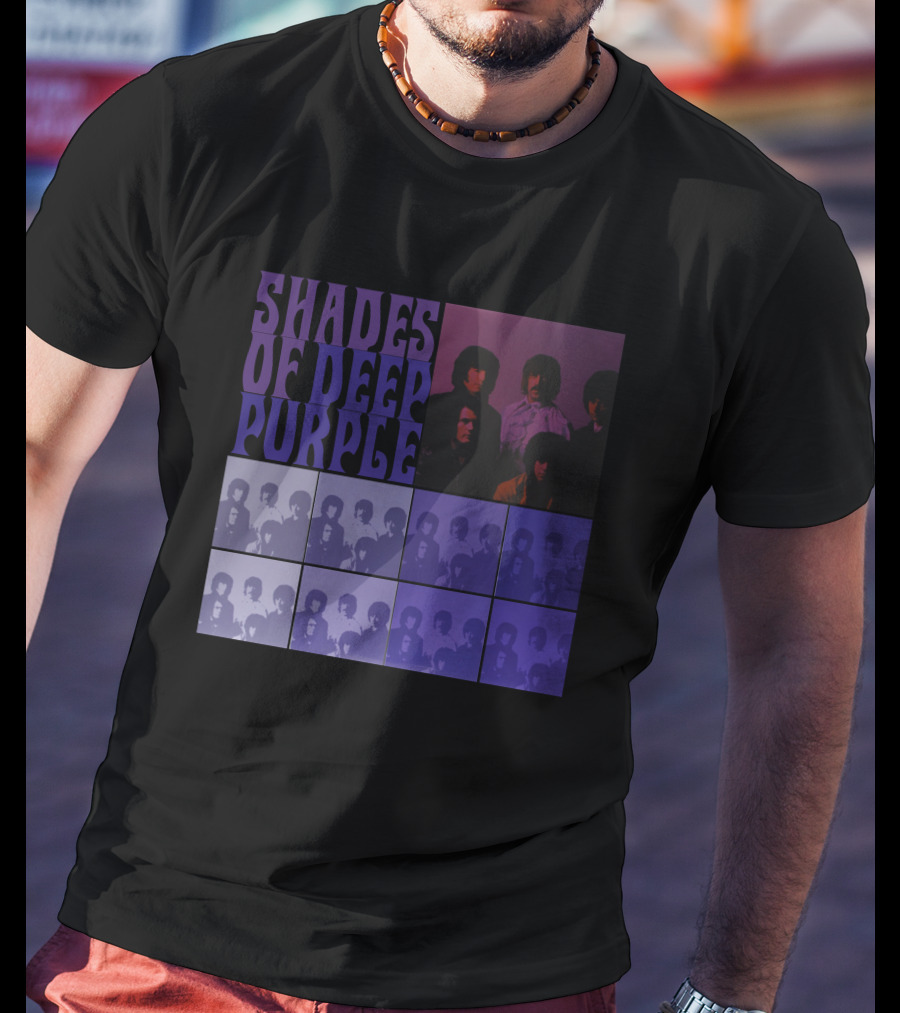 Shades Of Deep Purple Band Photo Collage T-Shirt