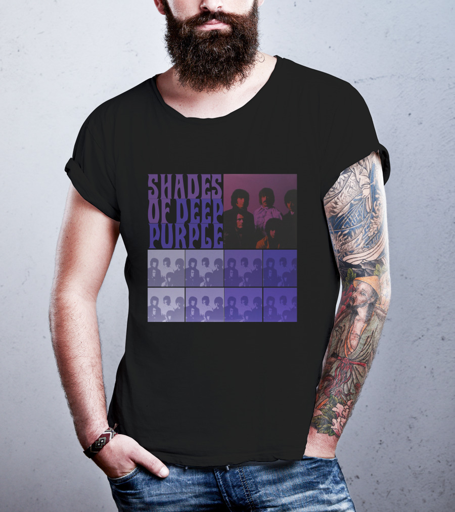Shades Of Deep Purple Band Photo Collage T-Shirt