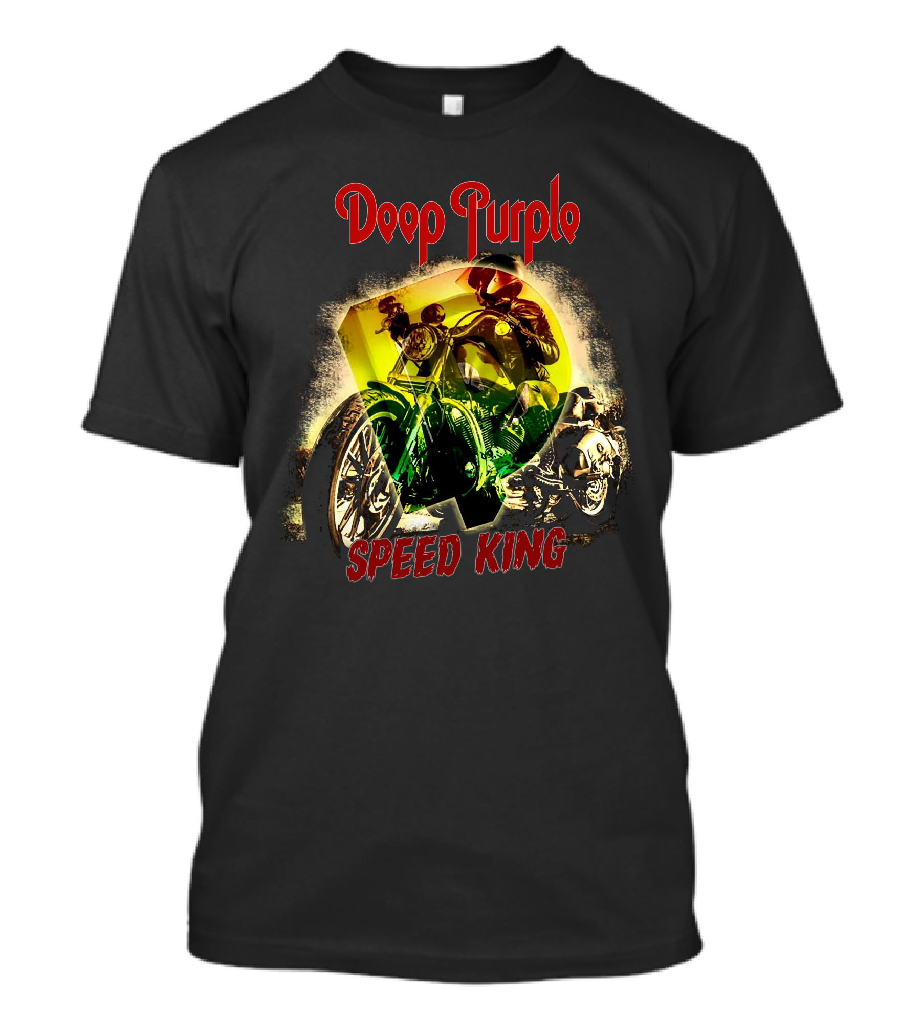 Deep Purple Speed King Motorcycle Art T-Shirt