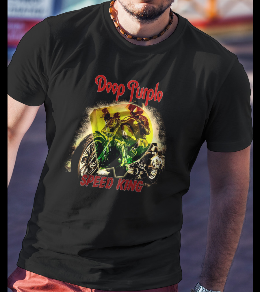 Deep Purple Speed King Motorcycle Art T-Shirt