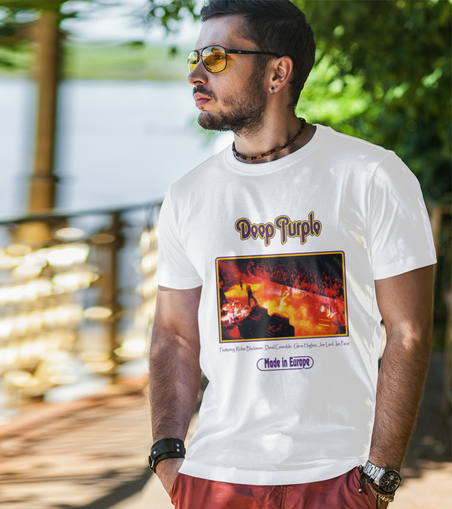 Deep Purple Made In Europe Featuring Richie Blackmore David Coverdale Glenn Hughes Jon Lord Ian Paice T-Shirt