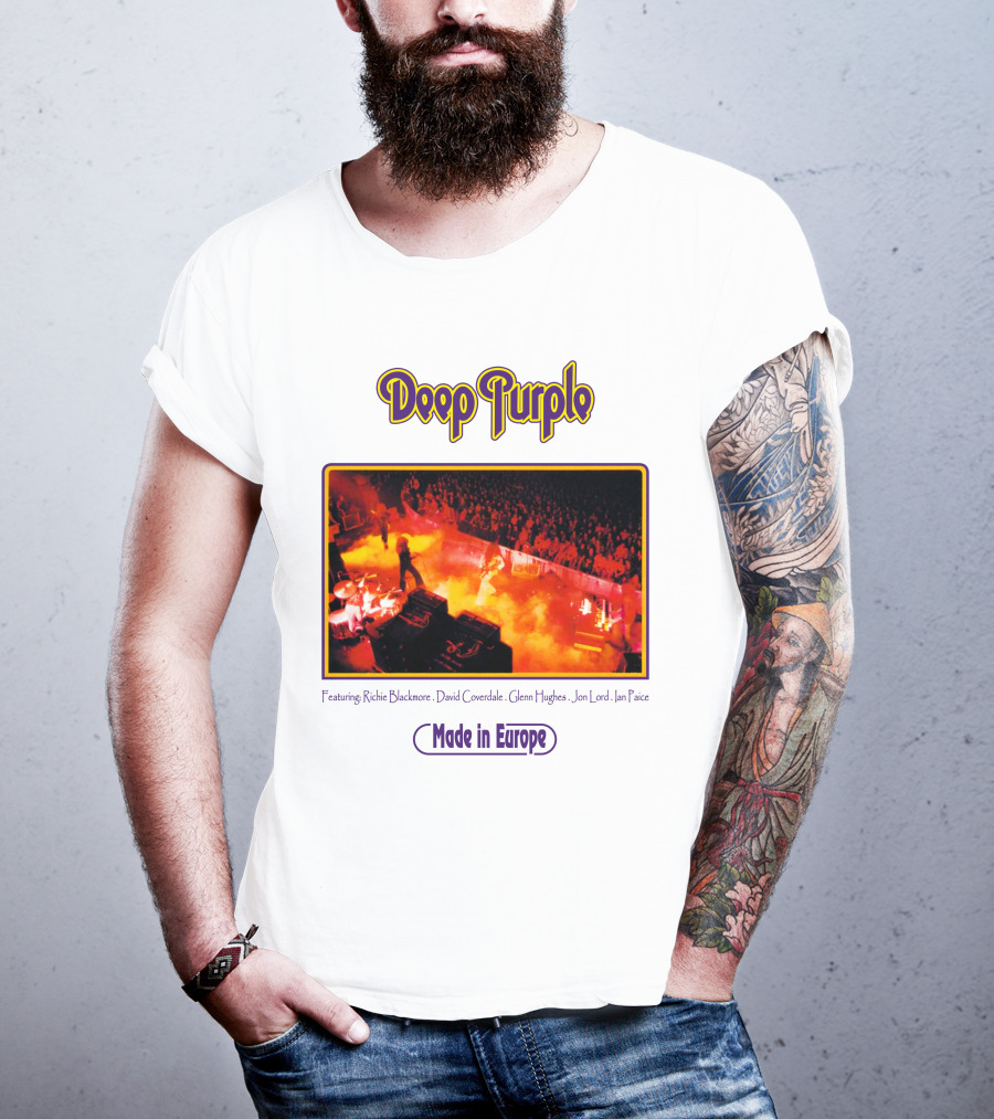 Deep Purple Made In Europe Featuring Richie Blackmore David Coverdale Glenn Hughes Jon Lord Ian Paice T-Shirt