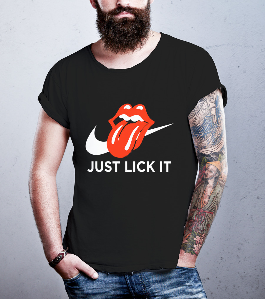 Rolling Lips Logo Just Lick It Swoosh T-Shirt