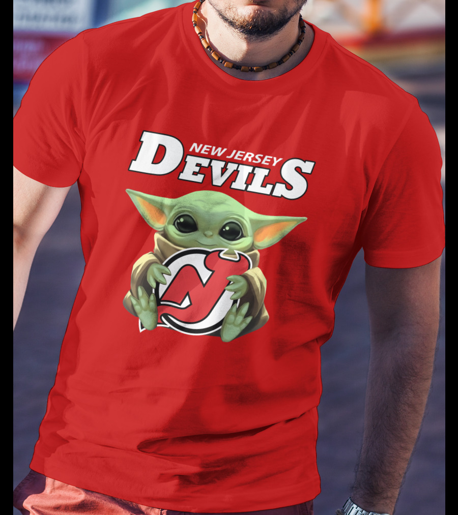 New Jersey Devils Baby Yoda Hockey Fan T-Shirt