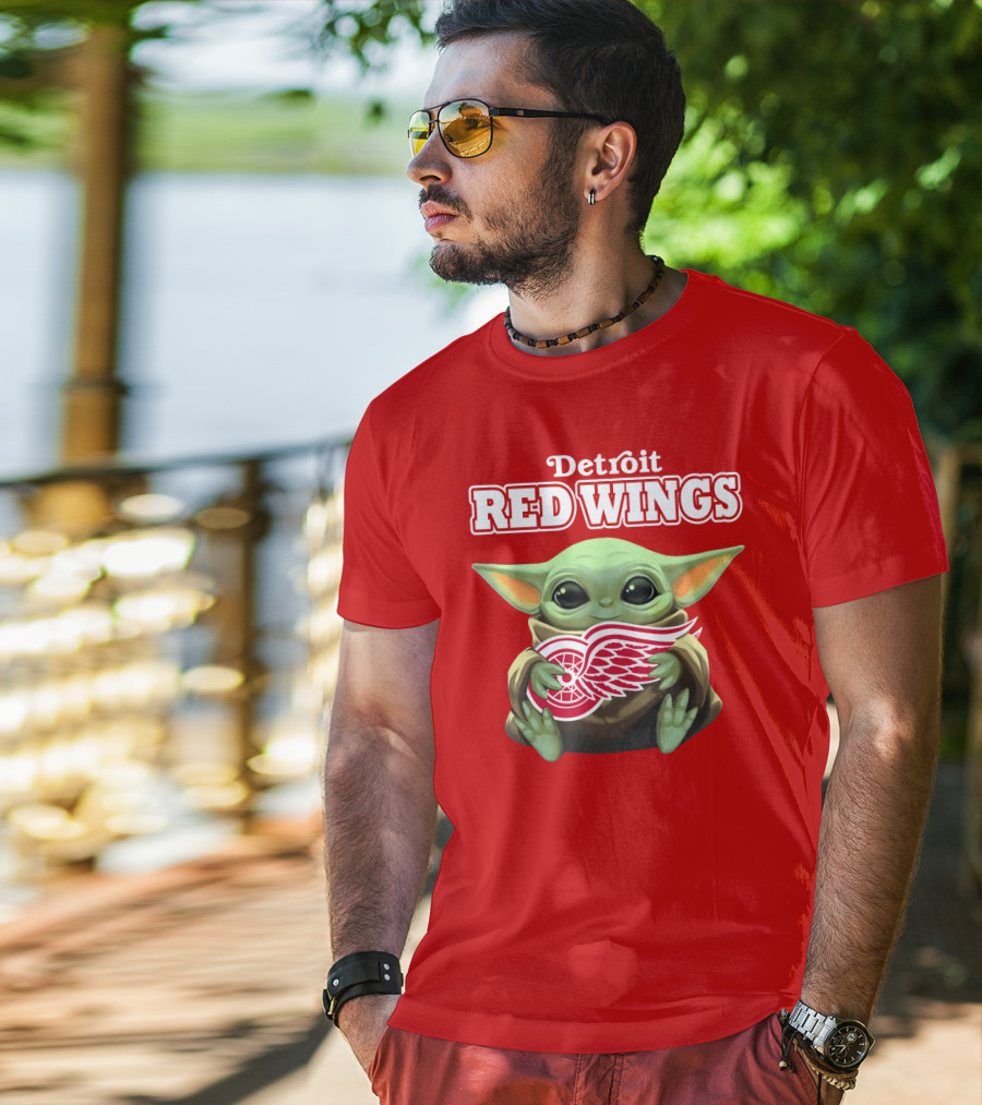 Detroit Red Wings Baby Yoda T-Shirt