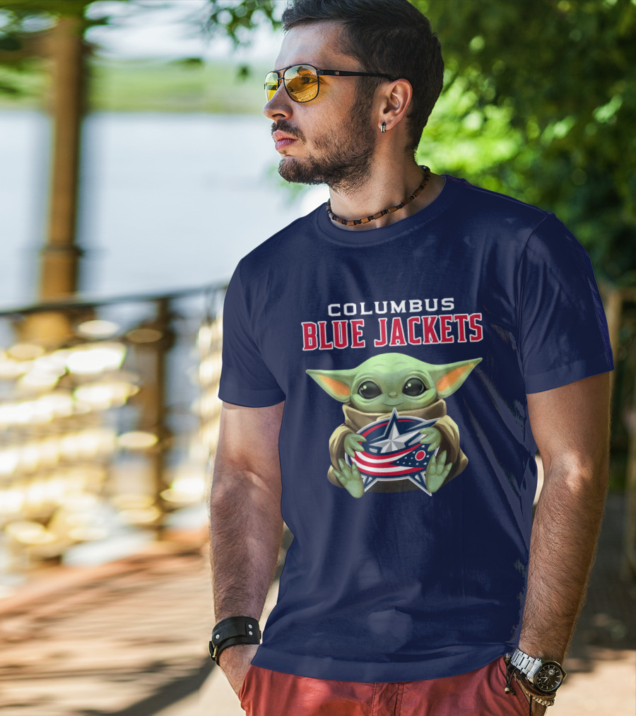 Columbus Blue Jackets Baby Yoda T-Shirt