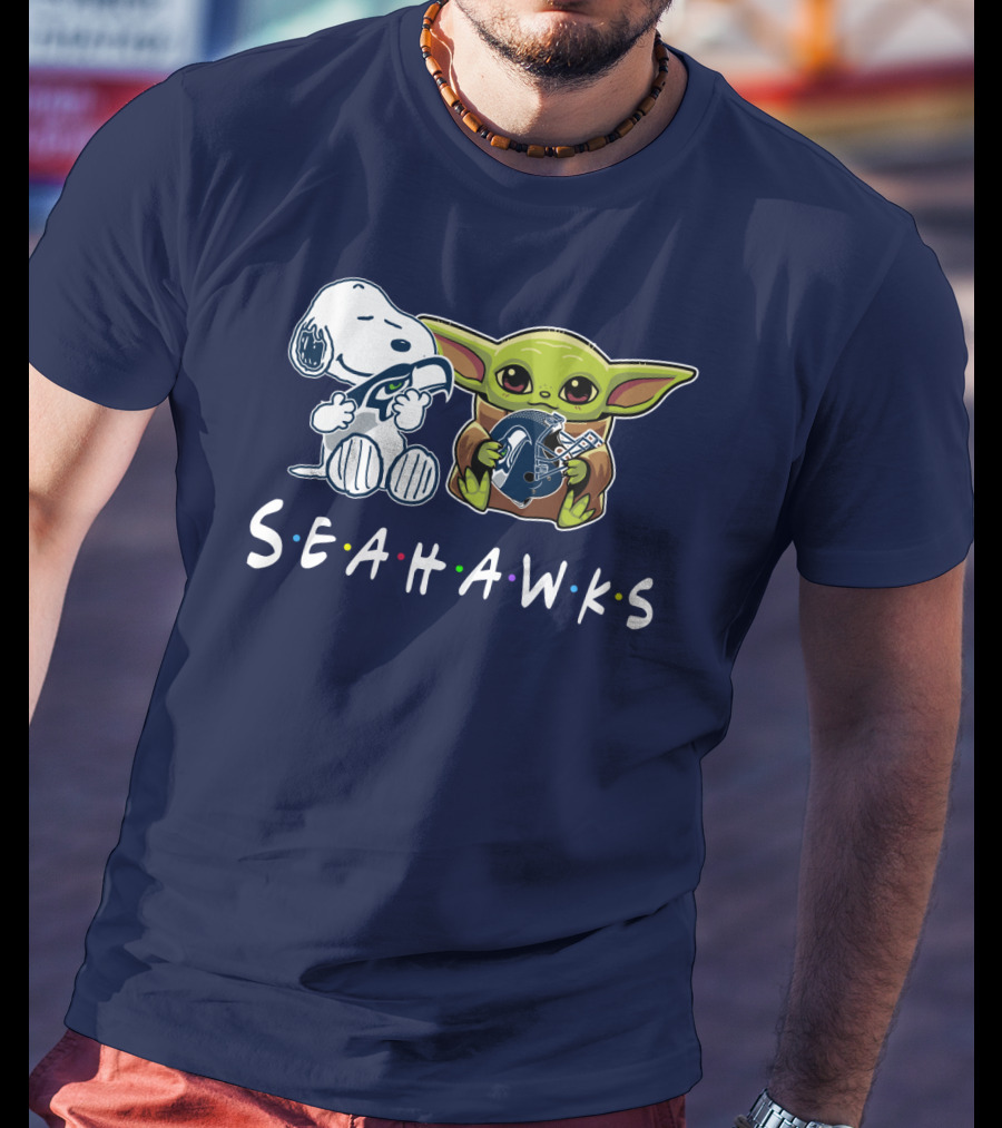 Snoopy Baby Yoda Seahawks T-Shirt