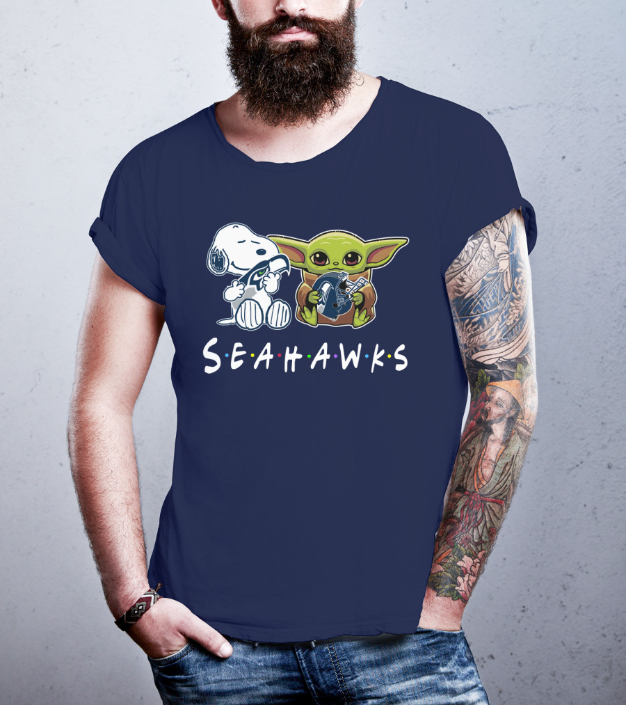 Snoopy Baby Yoda Seahawks T-Shirt