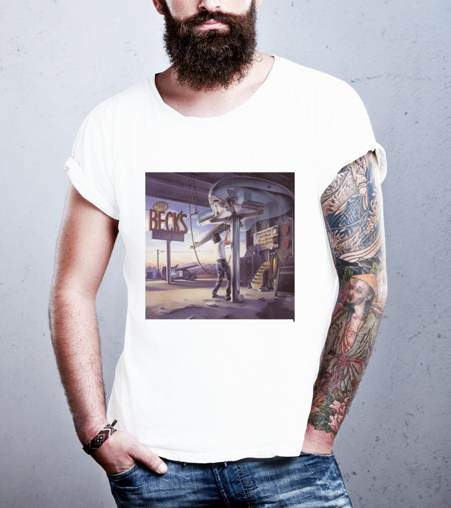 Jeff Beck Guitar Shop Playing On Air Performance Guitar Gig T-Shirt