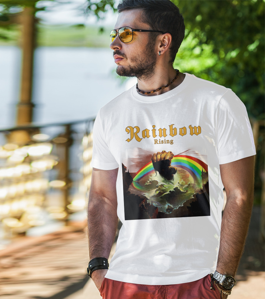 Rainbow Rising Fist And Rainbow Wave T-Shirt