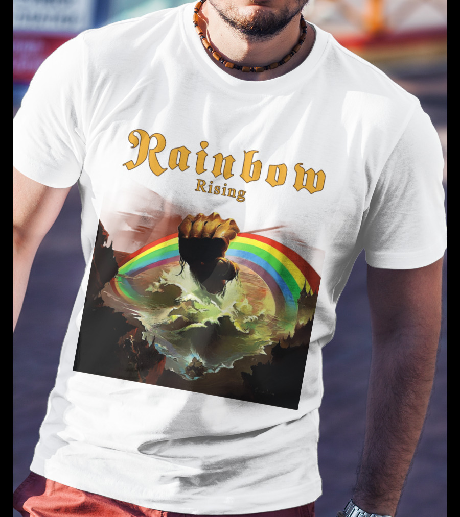 Rainbow Rising Fist And Rainbow Wave T-Shirt