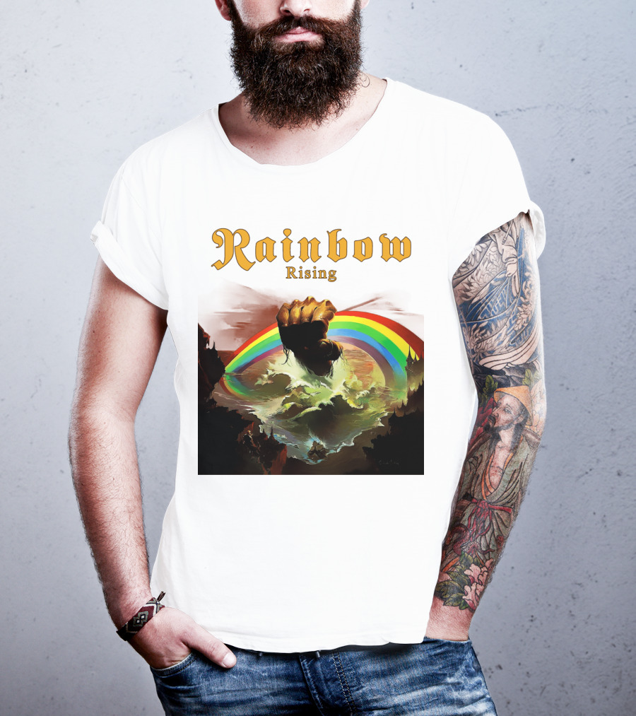 Rainbow Rising Fist And Rainbow Wave T-Shirt