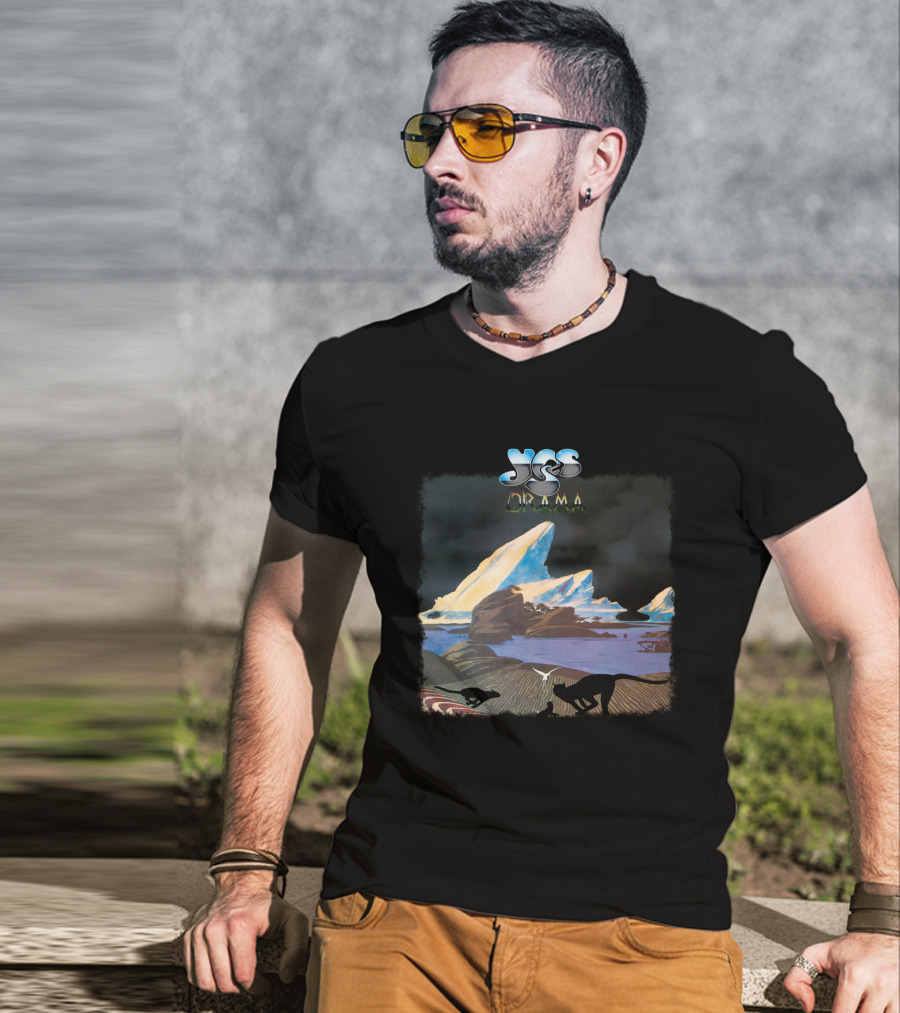 Yes Drama Album Art With Iceberg Landscape And Silhouetted Animals T-Shirt