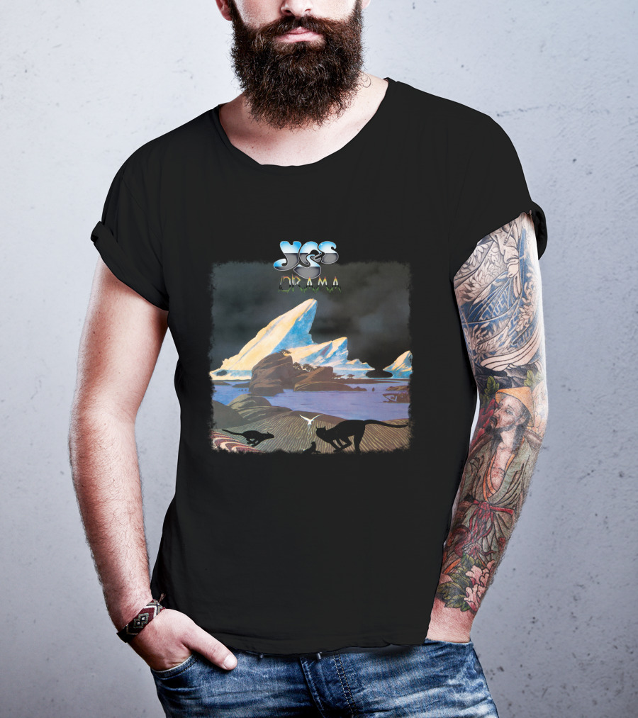 Yes Drama Album Art With Iceberg Landscape And Silhouetted Animals T-Shirt