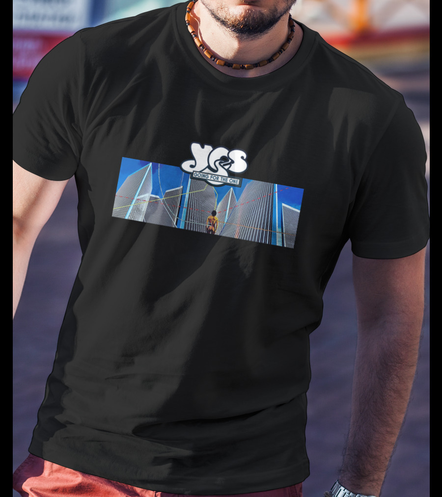 Yes Going For The One Album Cover Skyscraper T-Shirt