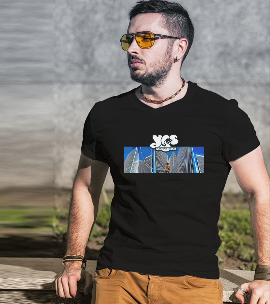 Yes Going For The One Album Cover Skyscraper T-Shirt