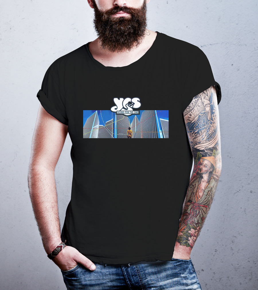 Yes Going For The One Album Cover Skyscraper T-Shirt