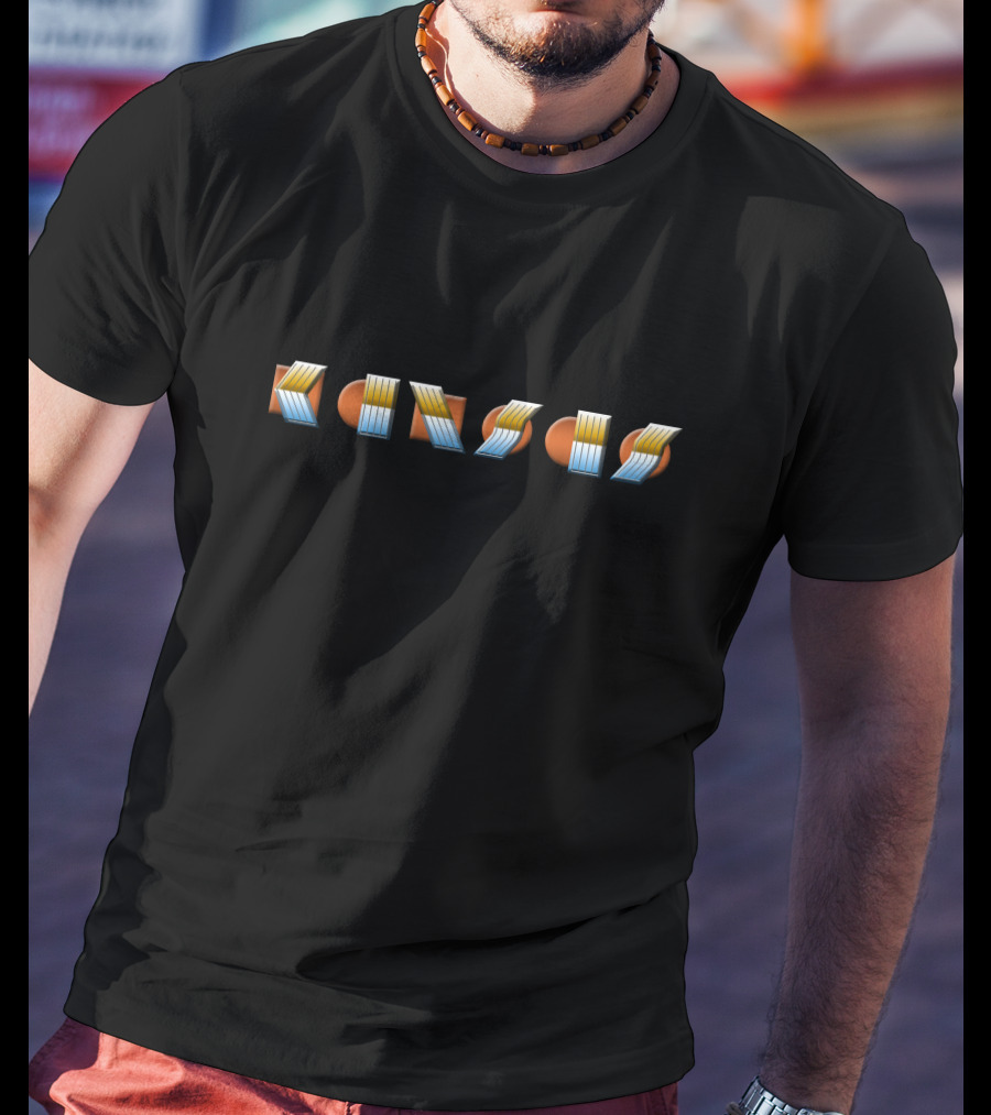 Kansas Band Logo Text In 3D T-Shirt