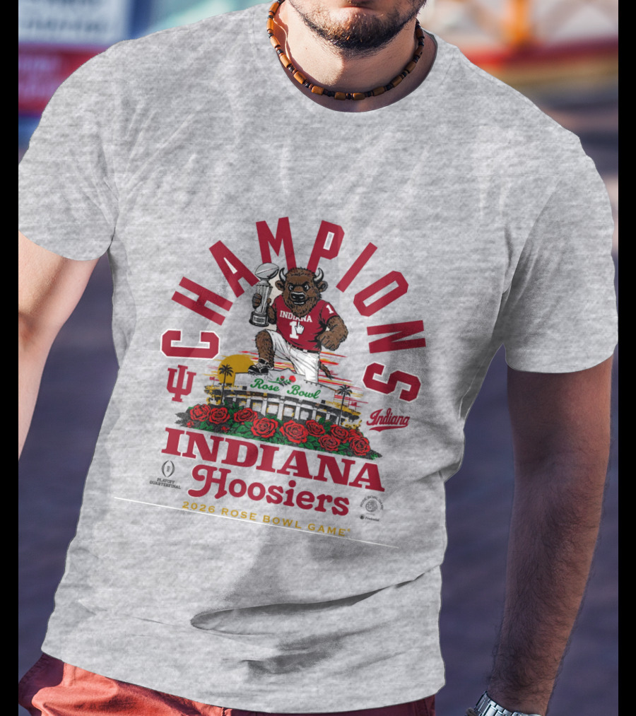 Indiana Hoosiers Bison 2026 Rose Bowl Champions Game Iu Rose Bowl T-Shirt