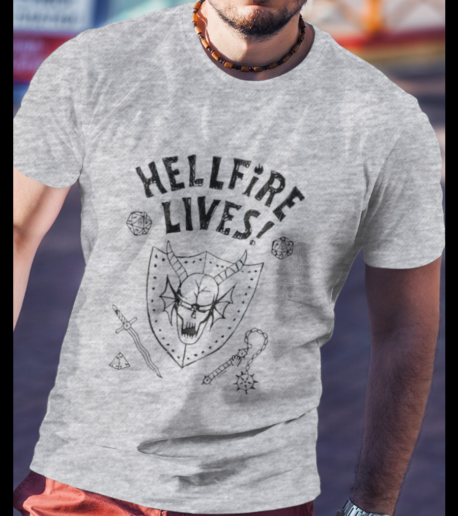 Hellfire Lives Stranger Things Hawkins High Hellfire Club Dustin Henderson Dungeon Master Lives T-Shirt