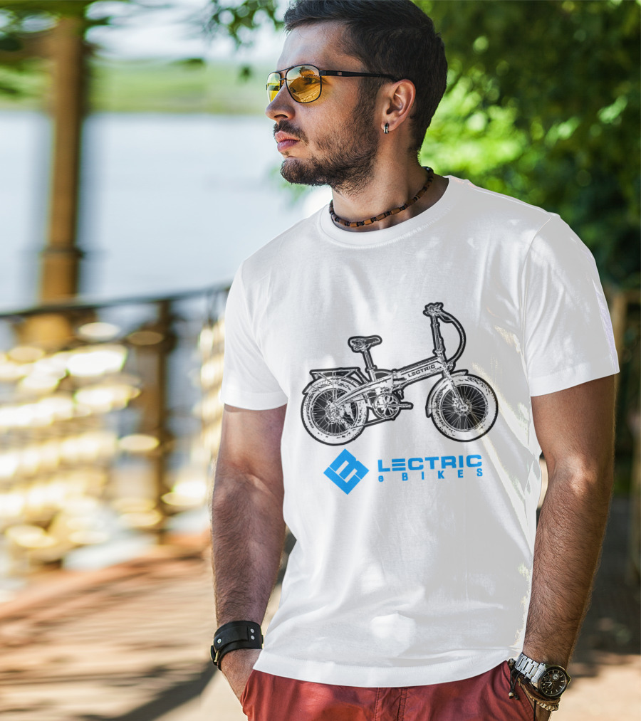 Lectric E Bikes Ride USA Retro Foldable Electric Bicycle T-Shirt