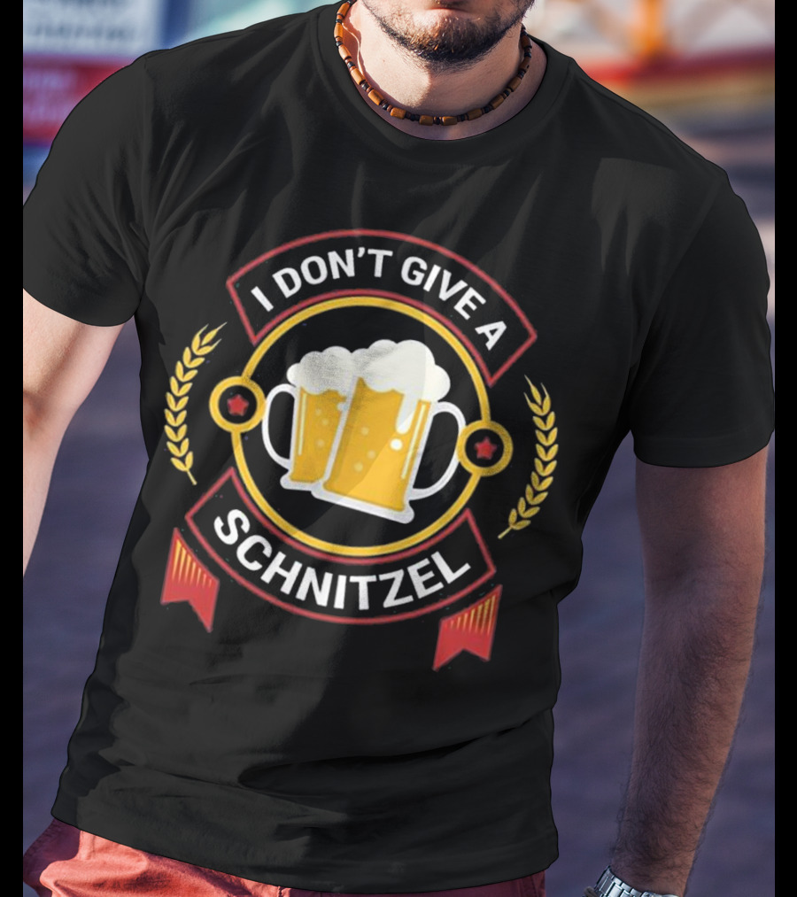 Oktoberfest Beer Humor I Don't Give A Schnitzel Snitzel Food Festival T-Shirt